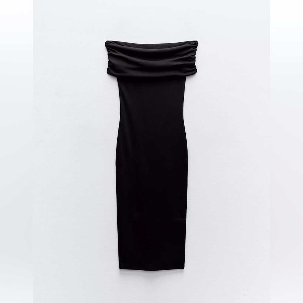 Zara Elegant Strapless Black Dress